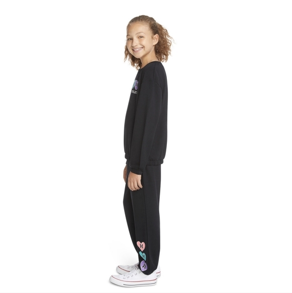Hurley Girls' Fleece Crew and Jogger Set - Picture 2 of 13